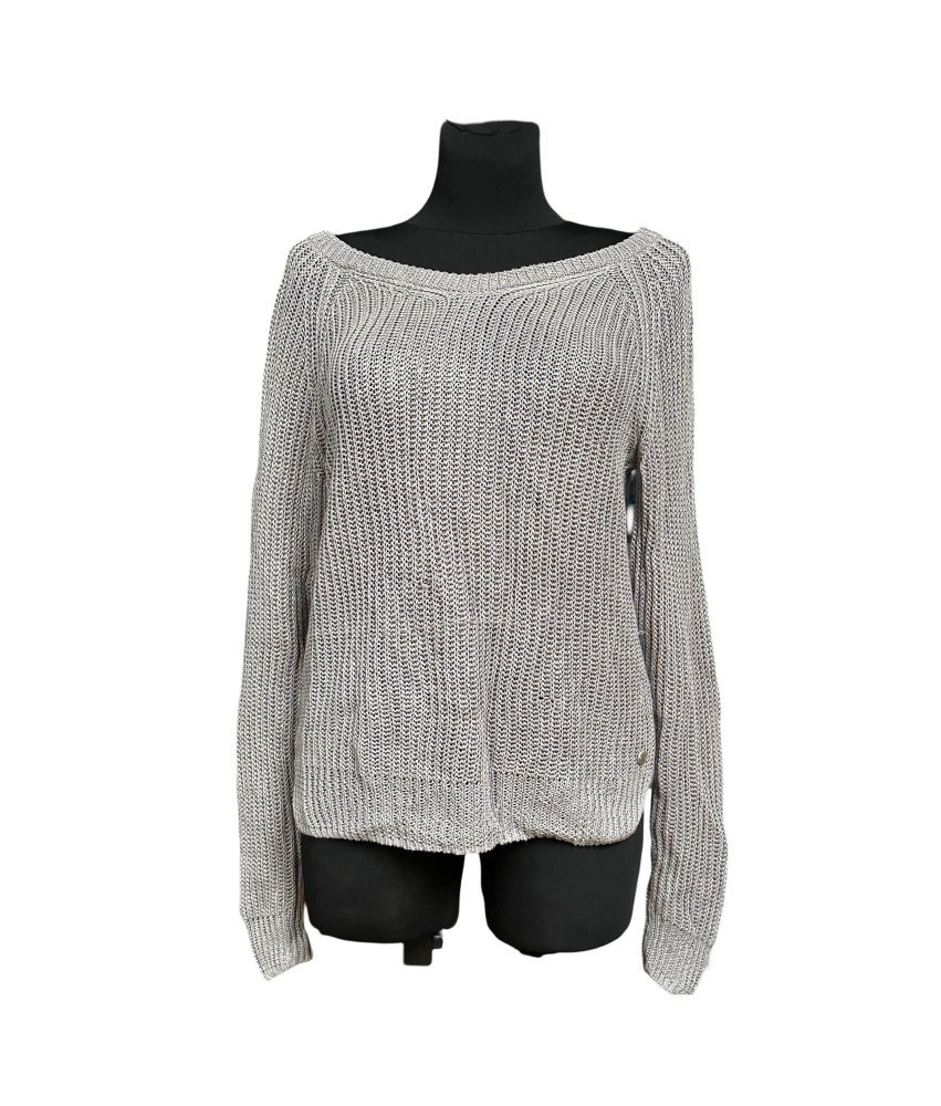 Marc O'Polo Sweter Damski Lniany Wygodny Ciepły Szary Rozmiar M