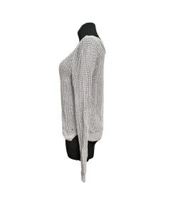 Marc O'Polo Sweter Damski Lniany Wygodny Ciepły Szary Rozmiar M