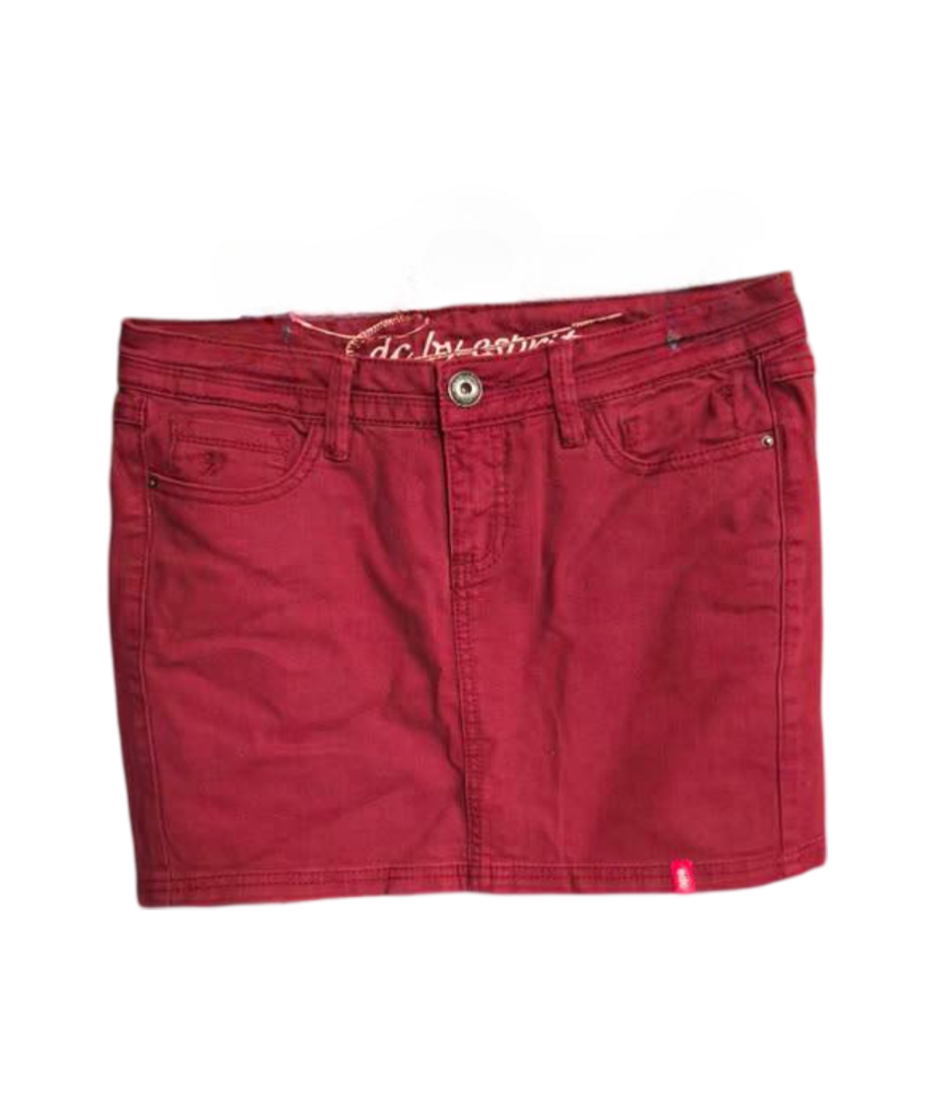 ESPRIT Spódnica Mini Krótka Wygodna Jeansowa Dżinsowa Czerwona 32