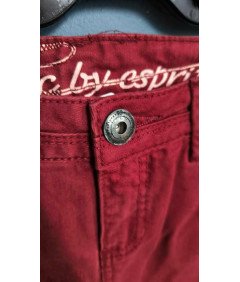 ESPRIT Spódnica Mini Krótka Wygodna Jeansowa Dżinsowa Czerwona 32