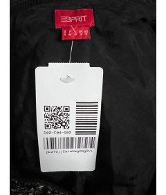 ESPRIT Spódnica Midi Wygodna Elegancka Czarna w Białe Kwiatki S