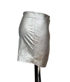 ZARA TRAFALUC Spódnica Mini Wyjściowa Wygodna Krótka Srebrna Rozmiar S