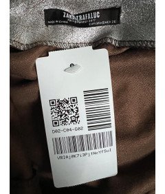 ZARA TRAFALUC Spódnica Mini Wyjściowa Wygodna Krótka Srebrna Rozmiar S