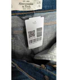 Abercrombie&Fitch Krótkie Spodenki Damskie Jeansowe Niebieskie W25 L31
