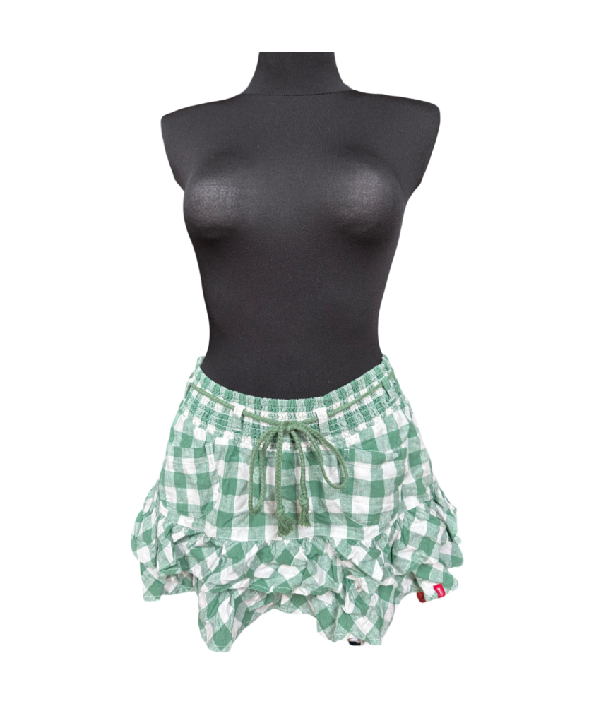 edc Mini krilo Kratka udobna zelena bela kvačkana velikost 38