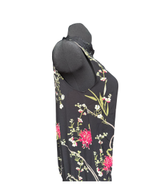 s.Oliver Kombinezon Bez Rękawów Wygodny Czarny w Kwiaty Rozmiar 40