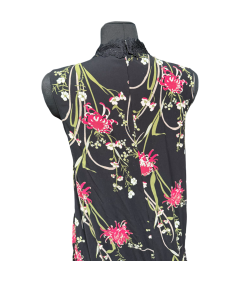s.Oliver Kombinezon Bez Rękawów Wygodny Czarny w Kwiaty Rozmiar 40