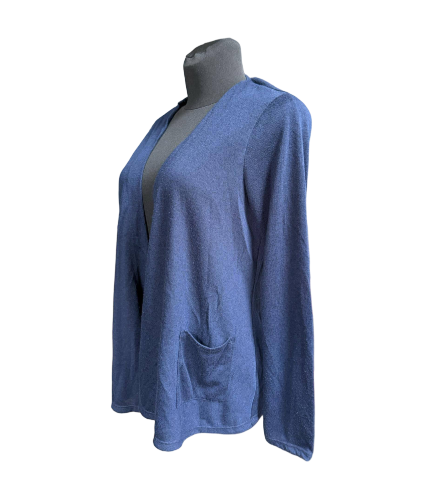 Marks&Spencer Kardigan Damski Ciepły Wygodny z Kieszeniami Niebieski Rozmiar 42