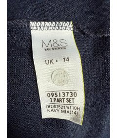 Marks&Spencer Kardigan Damski Ciepły Wygodny z Kieszeniami Niebieski Rozmiar 42