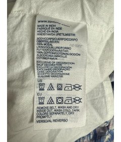 Tommy Hilfiger Spódnica Midi Wygodna z Paskiem Niebieska Biała Rozmiar M