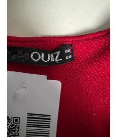 Quiz Kombinezon Bez Rękawów Lekki Wygodny z Paskiem Czerwony Rozmiar 36