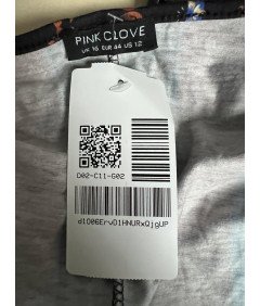 Pink Clove Kombinezon na Krótki Rękaw Wygodny Elegancki Czarny Rozmiar 44