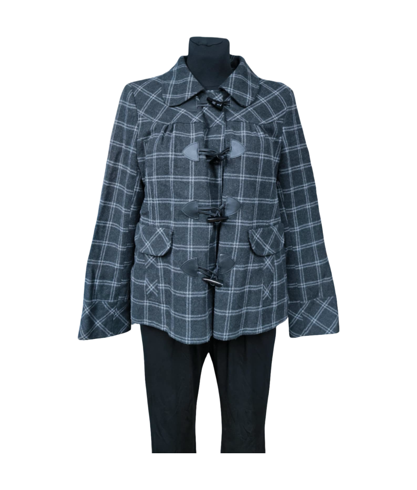 DEBENHAMS Ženski kratek plašč udobno Elegantna kvačkana mornarsko modra velikost 42