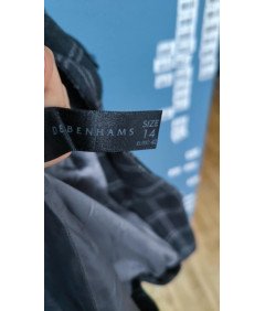 DEBENHAMS Ženski kratek plašč udobno Elegantna kvačkana mornarsko modra velikost 42