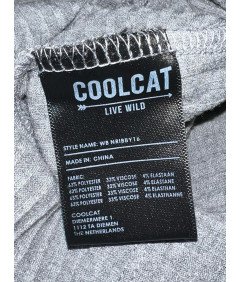 COOLCAT Obleka do kolen Elegantna obleka s kratkimi rokavi Udobna siva velikost S