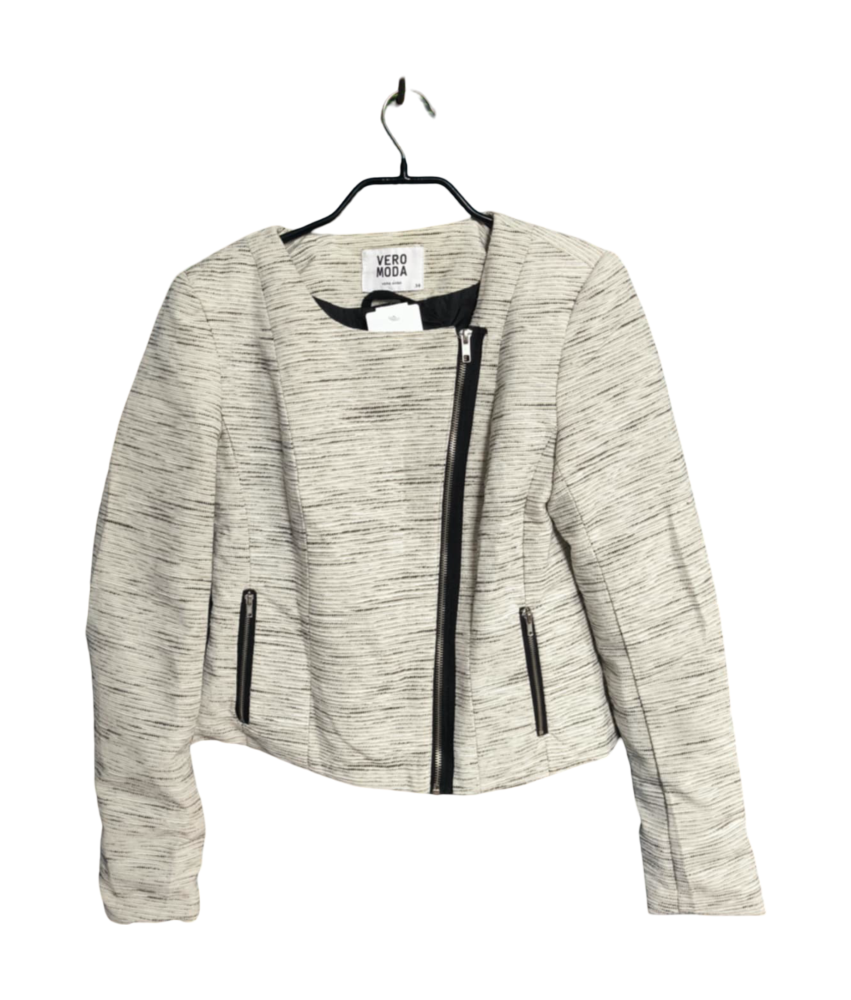 Vero Moda Bluza Rozpinana Bez Kaptura z Kieszeniami Damska Wygodna Biała Rozmiar 38