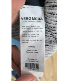 Vero Moda Bluza Rozpinana Bez Kaptura z Kieszeniami Damska Wygodna Biała Rozmiar 38