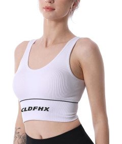 CLDFHX Biustonosz Sportowy dla Kobiet Biały L