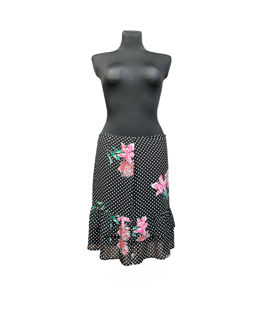 s.Oliver Midi krilo Udobno elegantno črno z belimi pikami Velikost 40