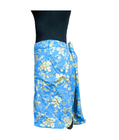 Naslednja Midi krilo udobno elegantno modra z belimi cvetovi velikost 44