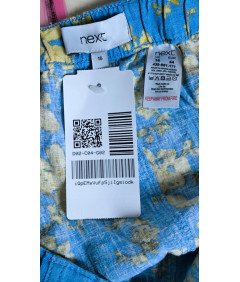 Naslednja Midi krilo udobno elegantno modra z belimi cvetovi velikost 44