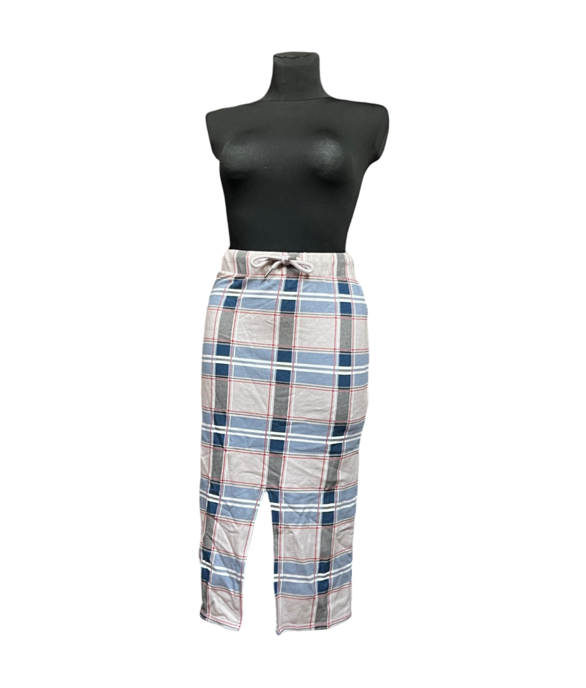 MONKI Spódnica Długa Maxi Wygodna Niebiesko Biała w Kratkę Rozmiar XS