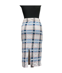 MONKI Spódnica Długa Maxi Wygodna Niebiesko Biała w Kratkę Rozmiar XS