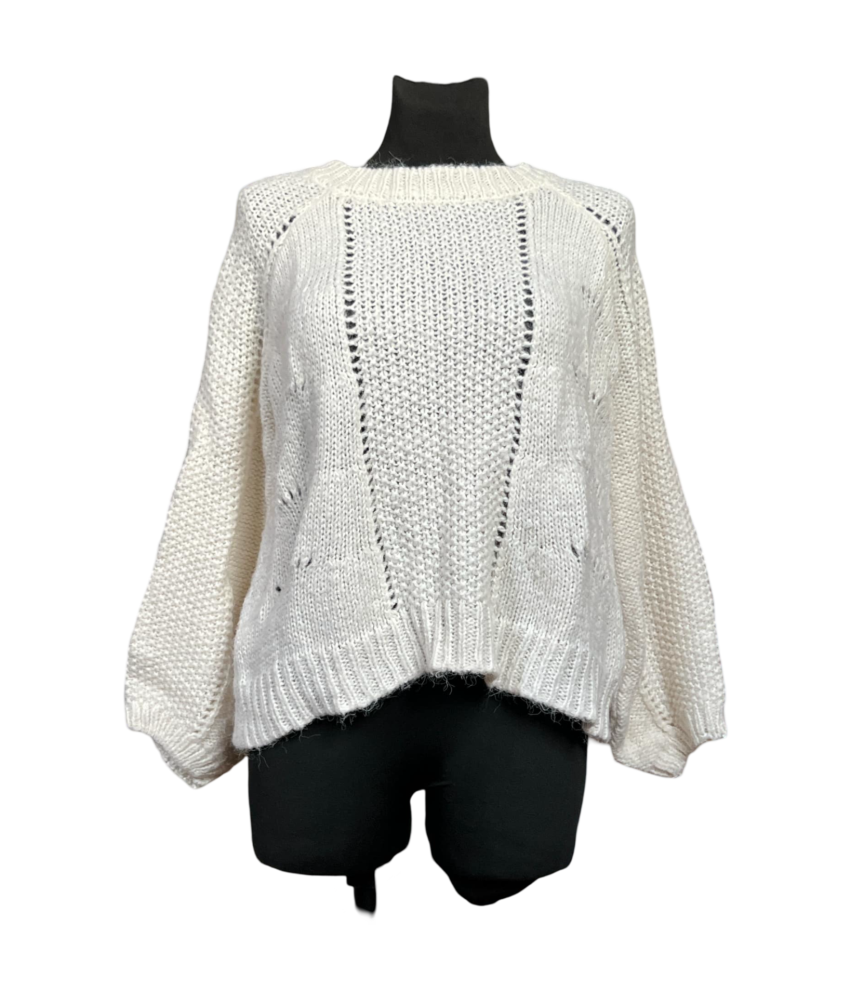 Only Sweter Damski Stylowy Wygodny Ciepły Biały Rozmiar XL