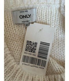 Only Sweter Damski Stylowy Wygodny Ciepły Biały Rozmiar XL