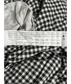 Stradivarius Kombinezon na Krótki Rękaw Wygodny Czarno Biały w Kratkę Rozmiar XS