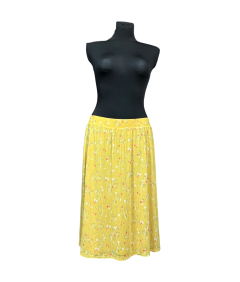 s.Oliver Spódnica Midi Wygodna Stylowa Żółta w Kwiatki Rozmiar 42