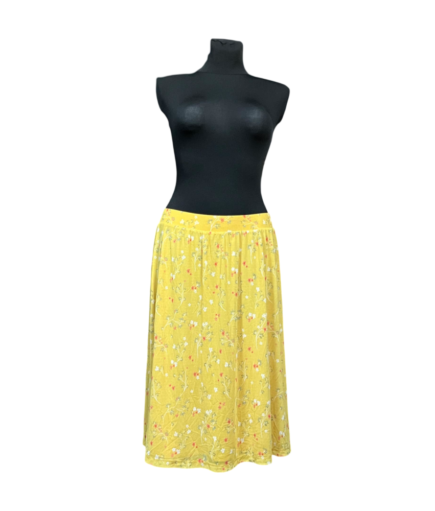 s.Oliver Spódnica Midi Wygodna Stylowa Żółta w Kwiatki Rozmiar 42