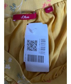 s.Oliver Spódnica Midi Wygodna Stylowa Żółta w Kwiatki Rozmiar 42