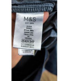 Marks&Spencer Spodnie Męskie Slim Stylowe Granatowe Rozmiar 38/31