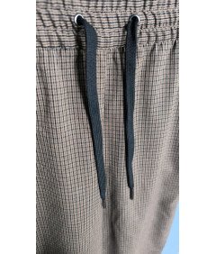 MONKI Spodnie Męskie Wygodne Stylowe Eleganckie w Kratkę Brązowe XS