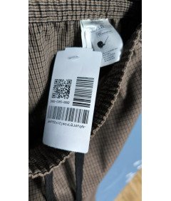 MONKI Spodnie Męskie Wygodne Stylowe Eleganckie w Kratkę Brązowe XS