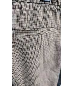 MONKI Spodnie Męskie Wygodne Stylowe Eleganckie w Kratkę Brązowe XS