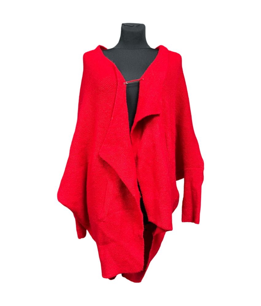 ESPRIT Kardigan Damski Ciepły Wygodny Elegancki Czerwony Rozmiar XL