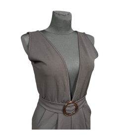 asos brez rokavov lahkoten kombinezon z globokim vratom črna velikost 36