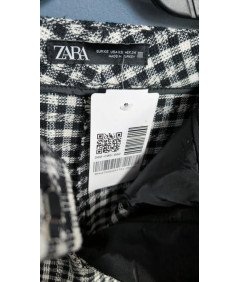 Zara ženske hlače udobno elegantno črno-belo karirasto velikost XS