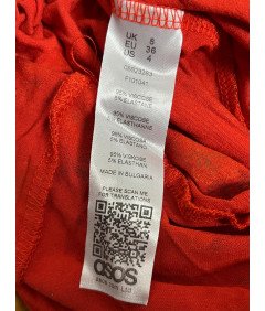 asos Kombinezon z Krótkimi Spodenkami Krótki Rękaw Czerwony w Kwiatki Rozmiar 36