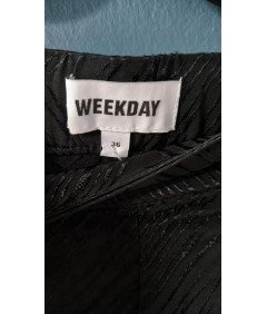 WEEKDAY ženske hlače udobno široke noge elegantno črna velikost 36