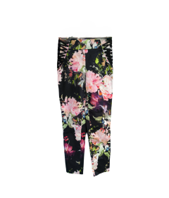 MARCIANO Damskie Spodnie Wygodne Eleganckie Czarne w Kolorowe Kwiaty Rozmiar 38