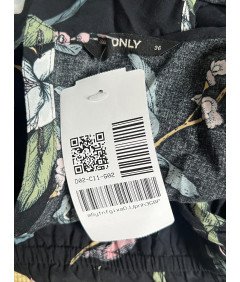 Samo brez rokavov kratke hlače Jumpsuit udobno črno s cvetovi velikost 36