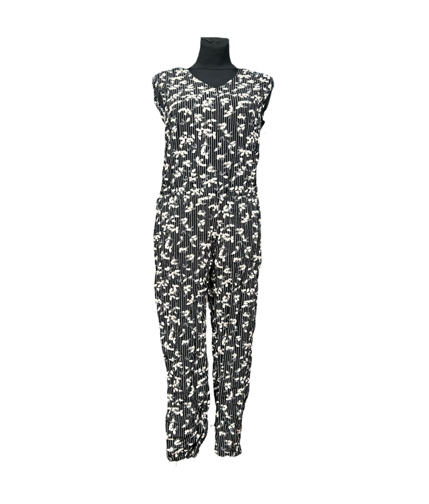 Soyaconcept obleka brez rokavov lahka udobna črna s cvetovi velikost S