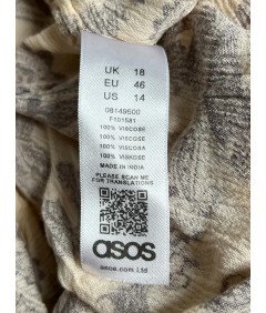 asos Kombinezon Bez Rękawów Lekki Wygodny Luźny Biały Rozmiar 46