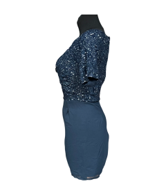 Lace & Beads Kombinezon z Krótkimi Spodenkami Krótki Rękaw Granatowy Rozmiar 36