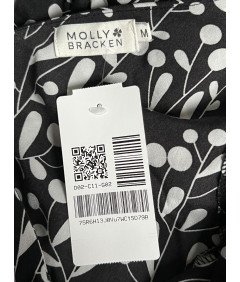 Molly Bracken Kombinezon na Krótki Rękaw Wygodny Lekki Czarno Biały Rozmiar M