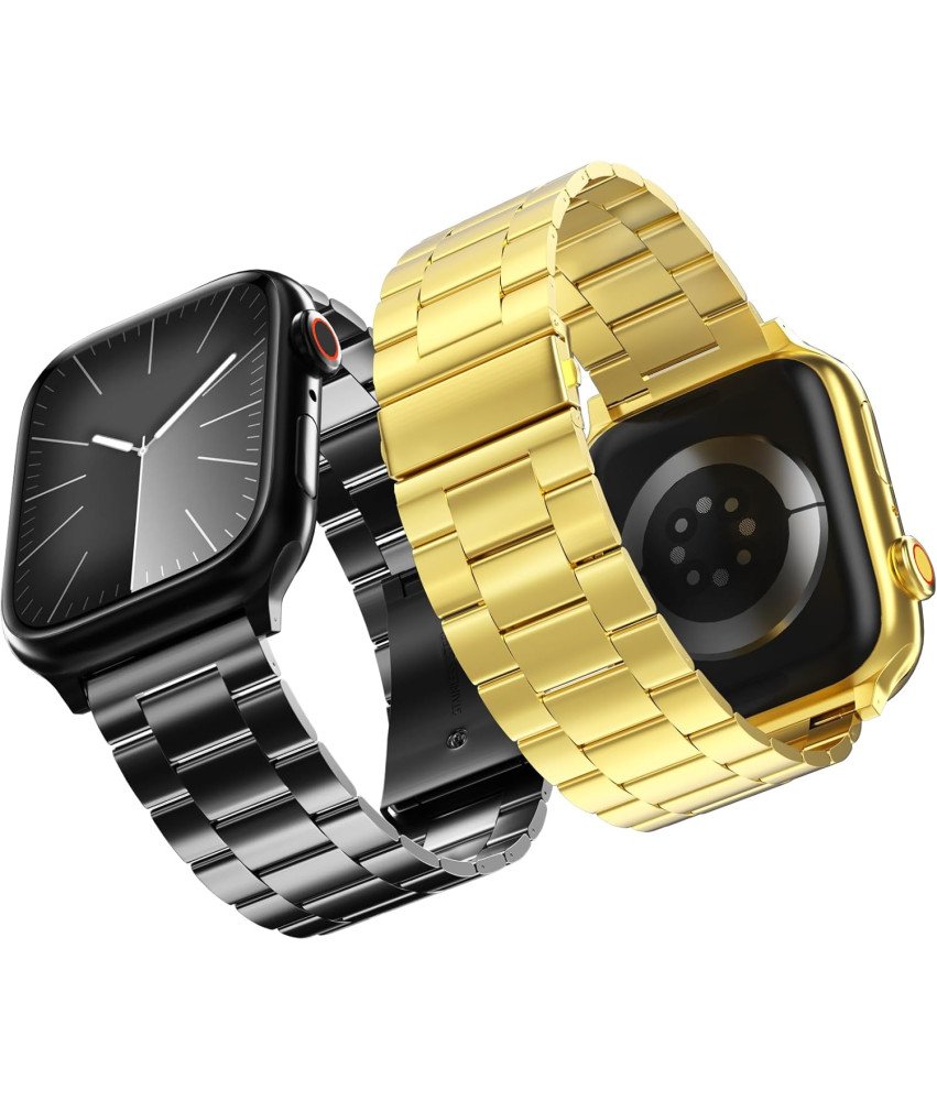 Trak za Apple Watch Steel nastavljiv 42-49 mm črno zlato 2 kosa