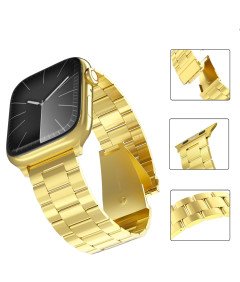 Trak za Apple Watch Steel nastavljiv 42-49 mm črno zlato 2 kosa